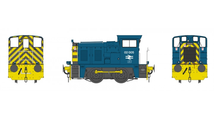 Class 02 in BR blue livery with wasp stripes & DCC Sound