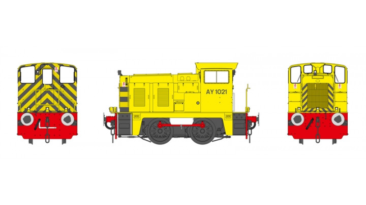 Class 02 in industrial yellow livery with wasp stripes & DCC Sound
