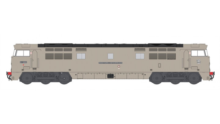 Class 52 Western in BR desert sand livery with small yellow panels & DCC Ready