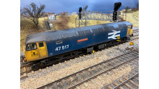 Class 47 47517 ‘Andrew Carnegie’ in large logo blue livery with Medium Weathering - DCC Ready